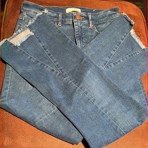 LOFT High Rise Back Seam Step-Up Flare Curvy Crops